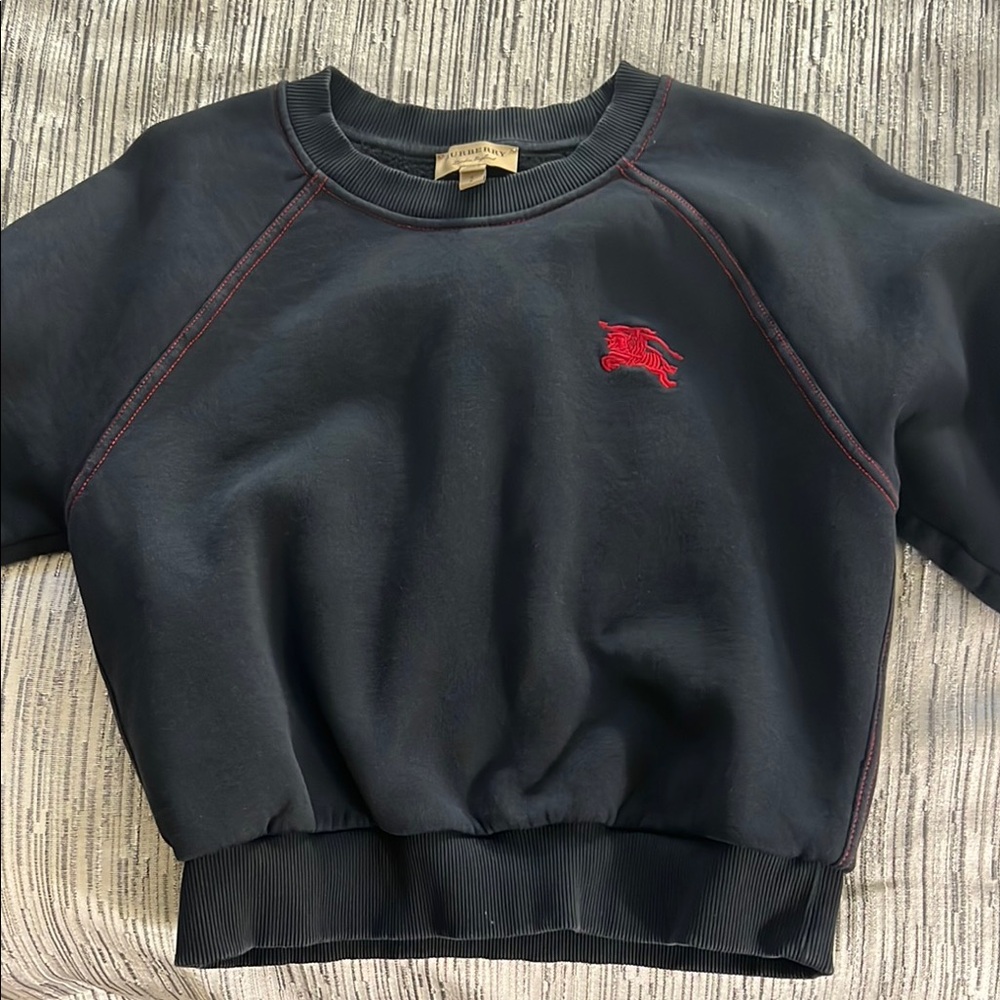 Burberry Dark Navy Sweatshirt with Red Logo size Small